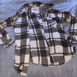 Black and white flannel boyfriend shirt